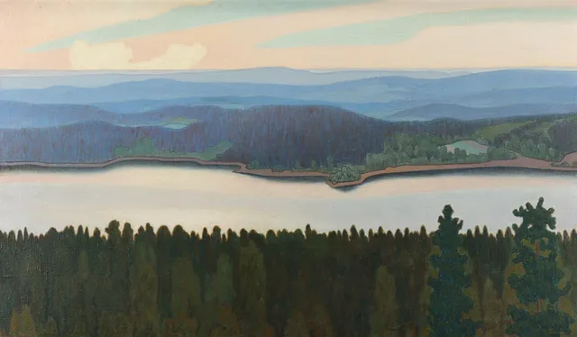 HILDING WERNER. Vy över Glafsfjorden.