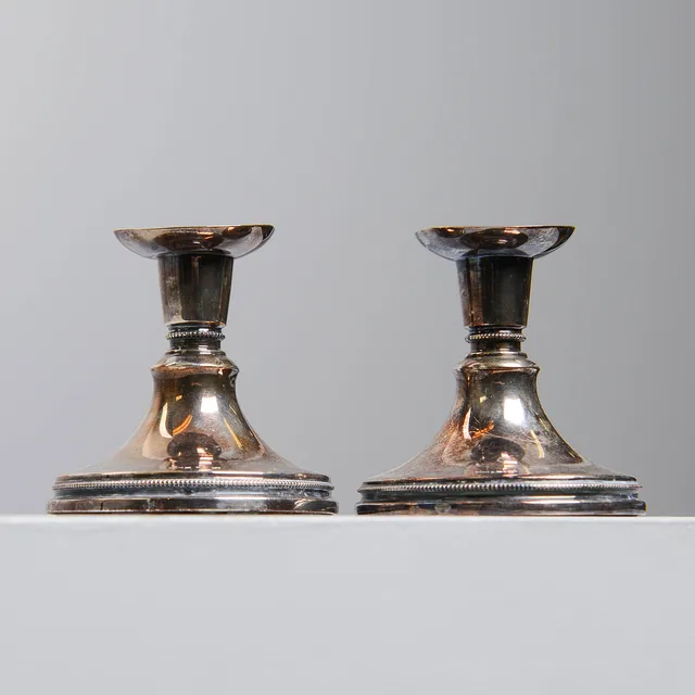 LJUSSTAKAR, ett par, silver, Markströms Guldsmeds Ab K G, 1980-tal.