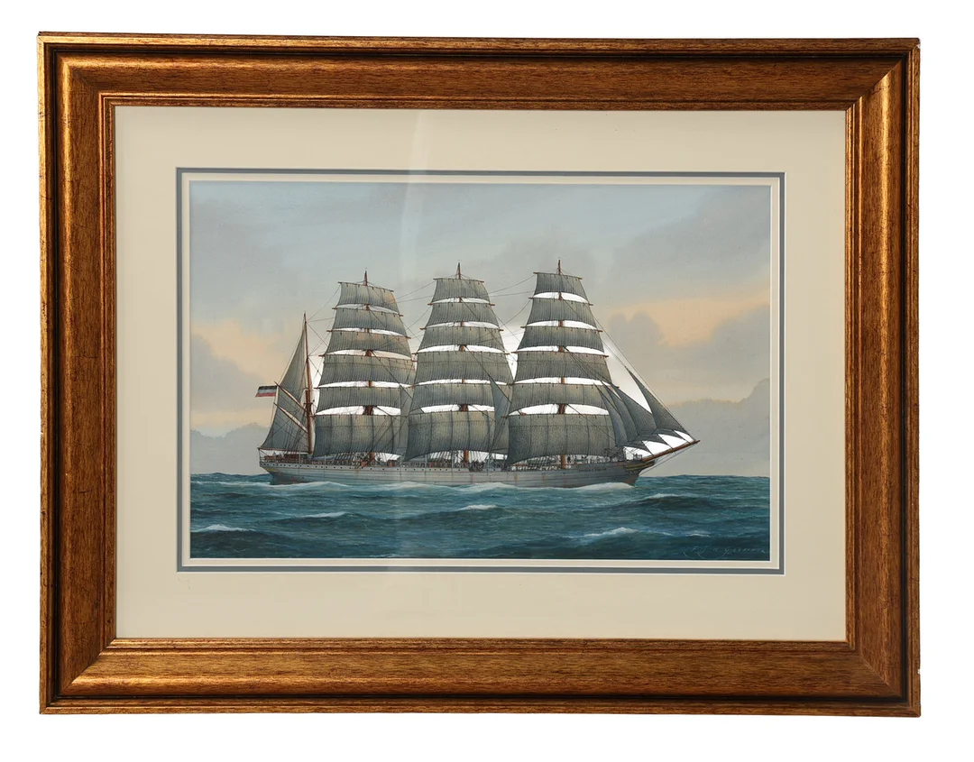 FRANK JOSEPH HENRY GARDINER (BRITISH, BORN 1942) HERZOGIN CECILIE, FOUR MAST WINDJAMMER. — Paintings — Bishop & Miller