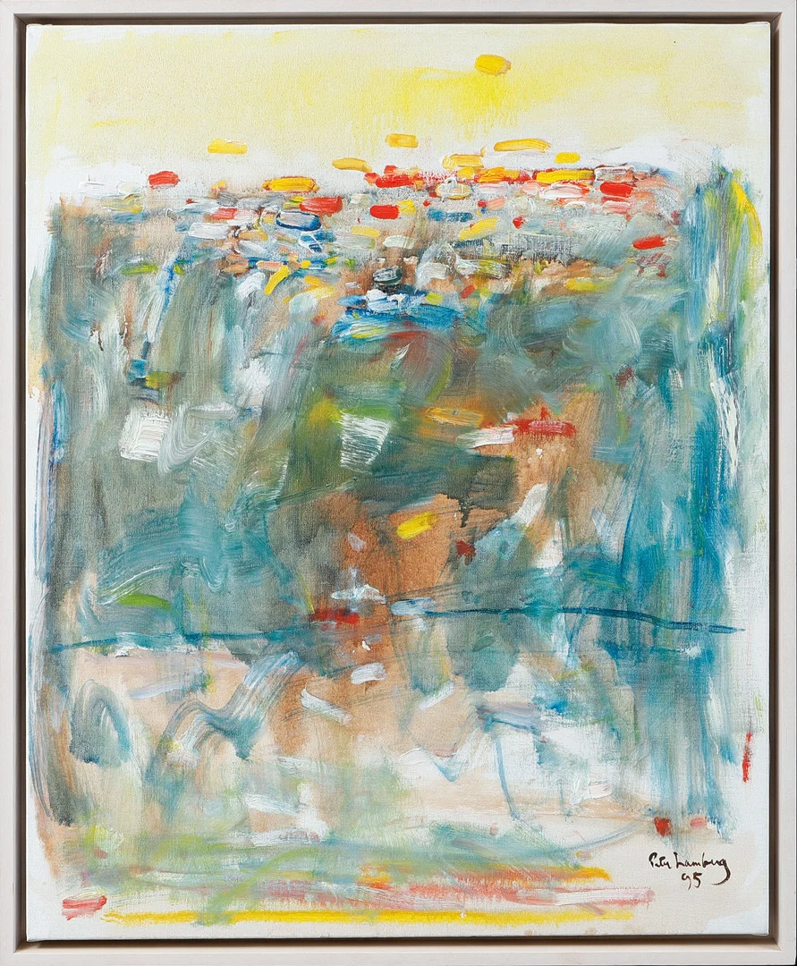 PETER LAMBERG. Komposition, olja på duk, signerad och daterad 95. — Paintings — Göteborgs Auktionsverk