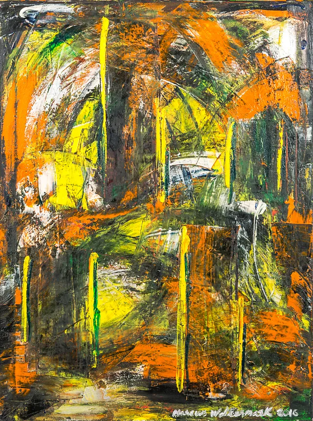 MARCUS WALTERMARK. "Horsestable of Aragon", olja på duk, signerad 2016.