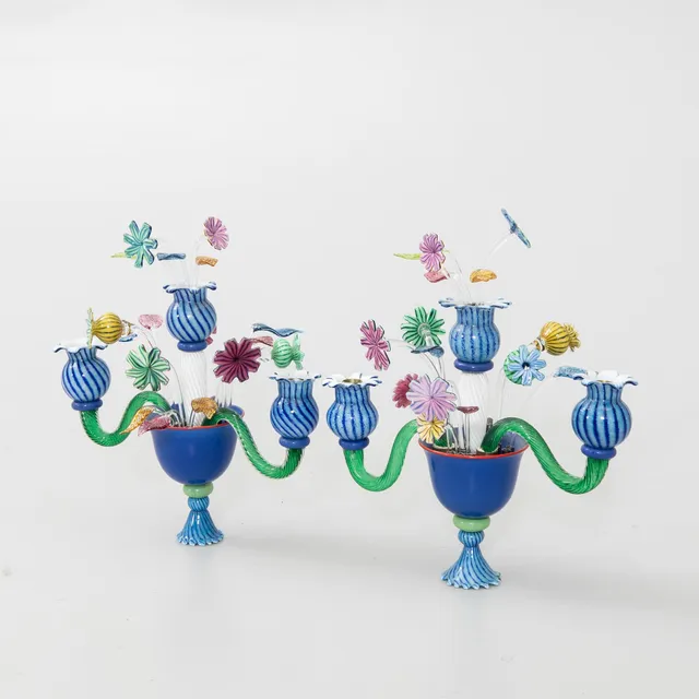 Jonas Rooth, Vägglampetter, ett par, glas, egen ateljé, 1990-tal.