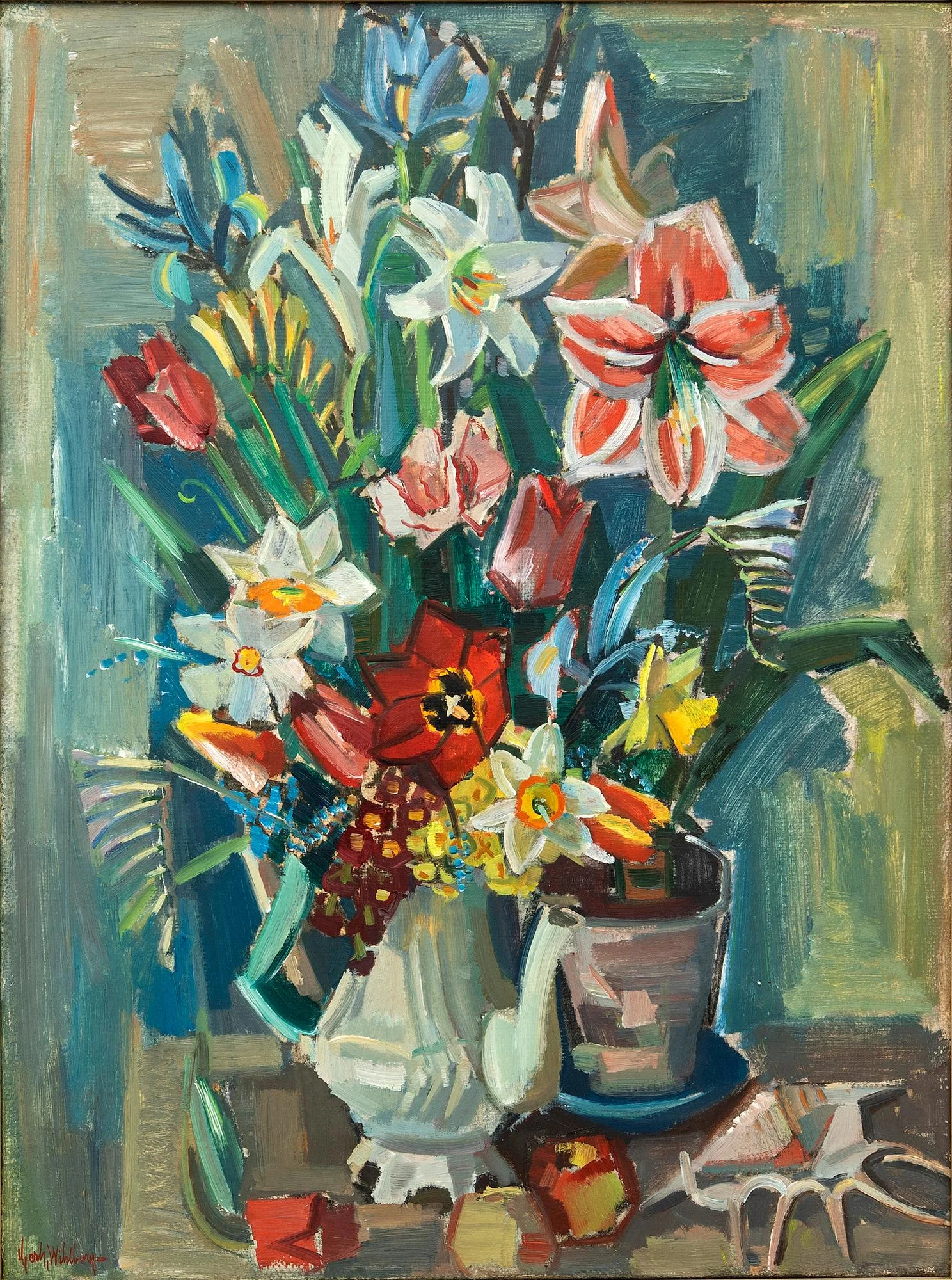 Gerhard Wihlborg, Stilleben med blommor. — Konst/Modern svensk konst — Bukowskis