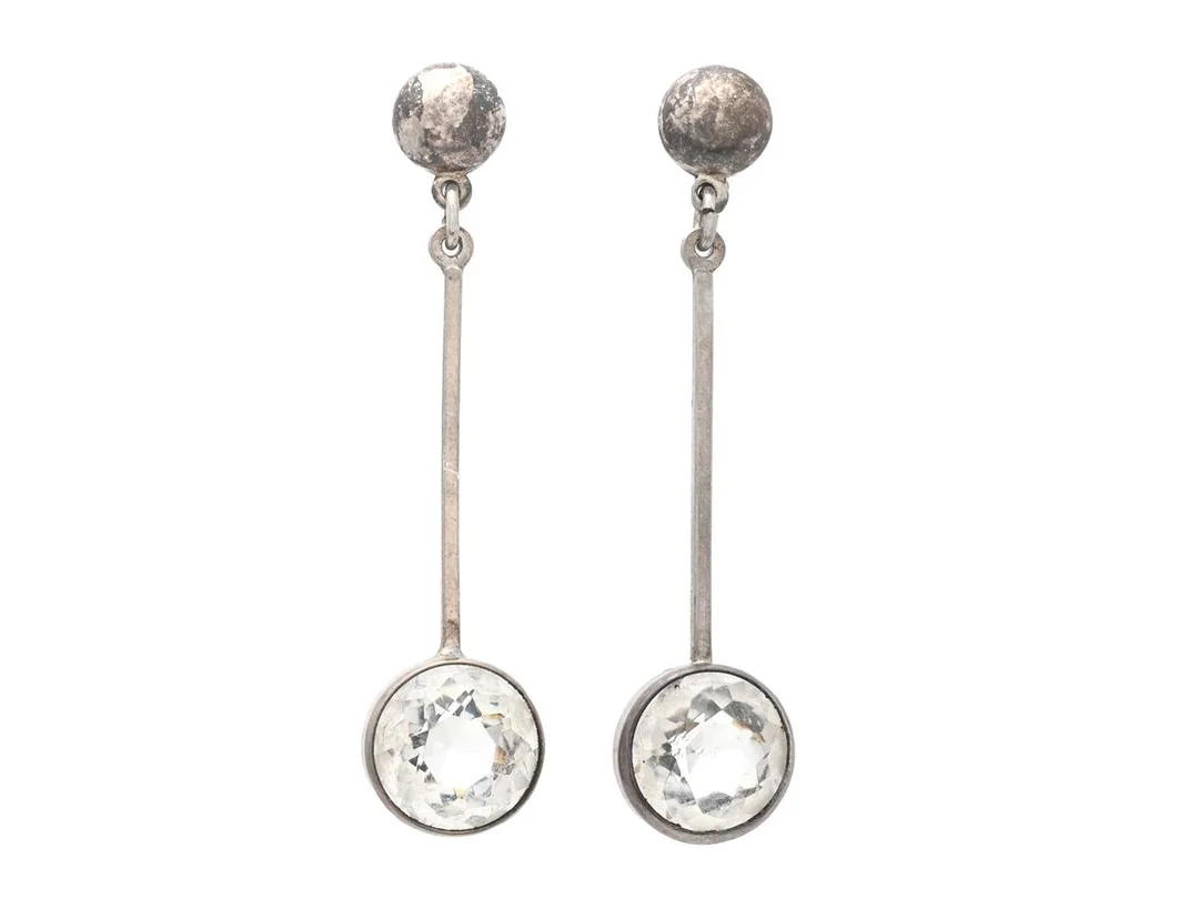 ÖRHÄNGEN, silver, glas, höjd 42 mm, vikt 4,7 g. — Smycken/Örhängen — Kaplans