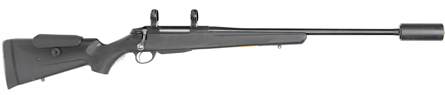 345. KULGEVÄR MED LJUDDÄMPARE, finskt, repeter, fabrikat Tikka, modell T3x, kaliber .308W, tillv.nr L25440, se-nr SE2647634. — Rifles — Walter Borg