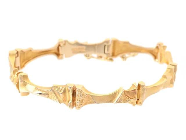 LAPPONIA, armband, Mukka, 18K guld, Björn Weckström, Finland 1989, längd 17,5 cm, vikt 21,7 g, säkerhetskedja.