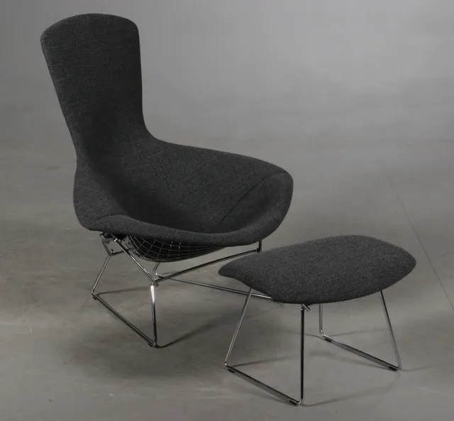Harry Bertoia. Bird lounge chair and stool (2)