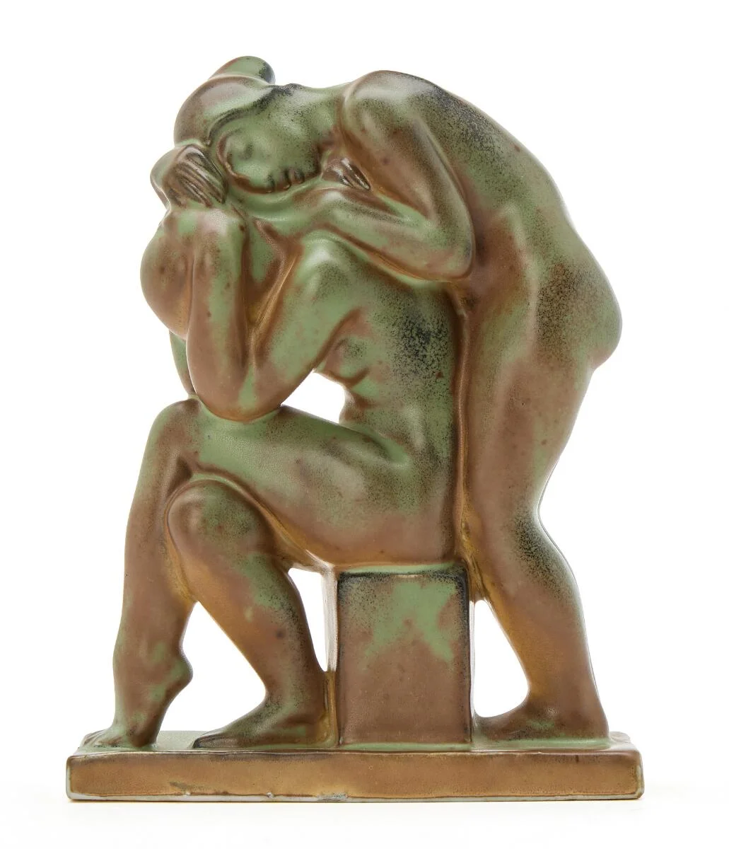 Figure. Stamped monogram. Glazed stoneware. H. 17 cm. — Modern Sculptures/Classical modernism — Bruun Rasmussen