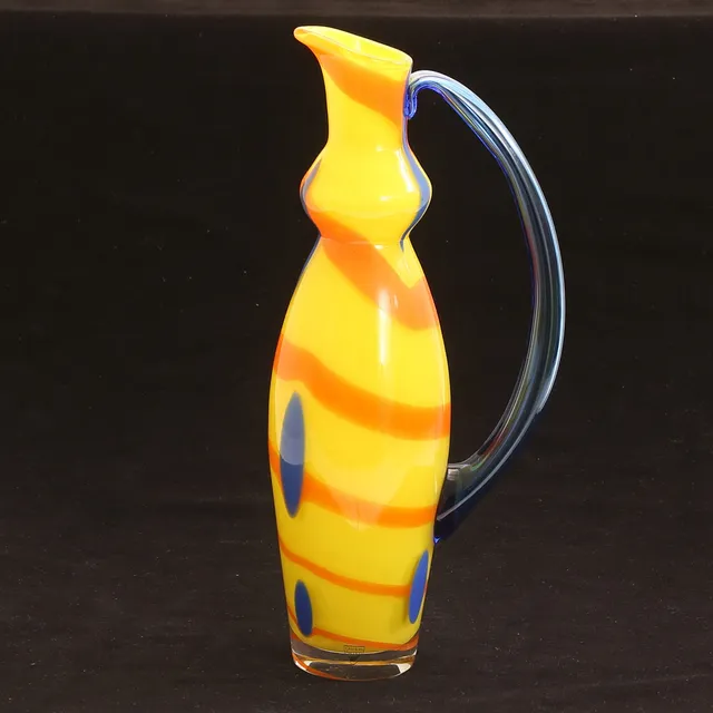 HELEN KRANTZ. Kanna, glas, "Salsa", signerad, Orrefors.