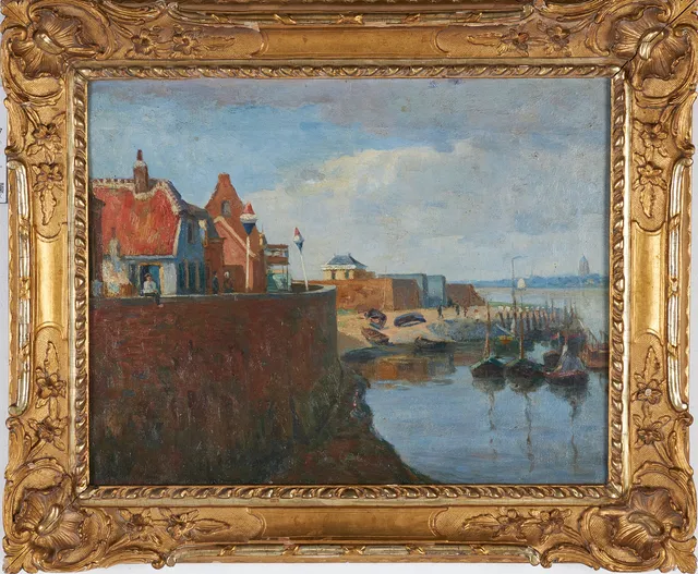 OIDENTIFIERAD KONSTNÄR. 1800-talets slut, sannolikt motiv från franska atlantkusten, olja på duk, signerad, träskuren ram.