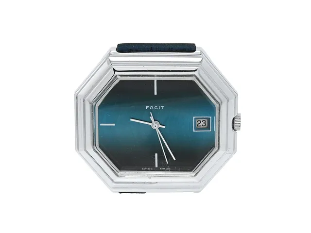 FACIT, herrur, 38 mm, vitmetall, manuell, plexiglas, ca 1975.