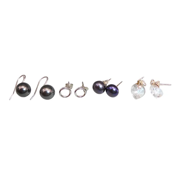 KONVOLUT AUS OHRSCHMUCK (925ER SILBER), 4 PAARE, DARUNTER S.OLIVER.