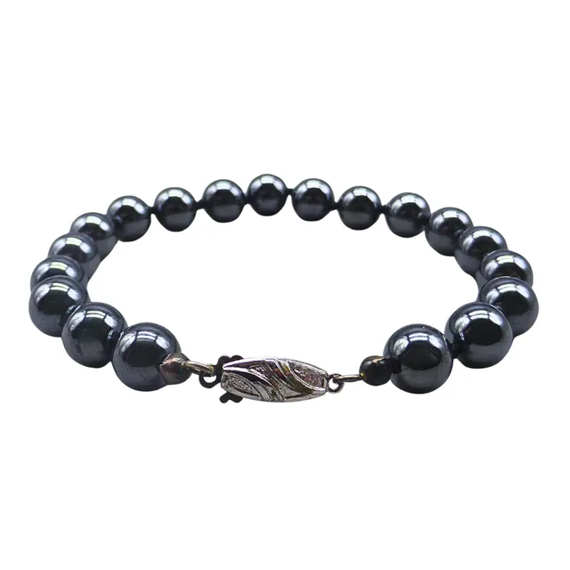 HÄMATIT-ARMBAND MIT 835ER SILBERVERSCHLUSS.