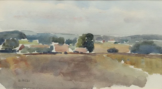 GUNNEL NÄÄS-LARSSON. Landskap, akvarell, signerad.