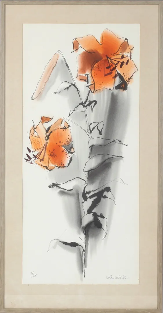 SILVIA LEITU. Blomster, litografi, signerad och numrerad 6/25.