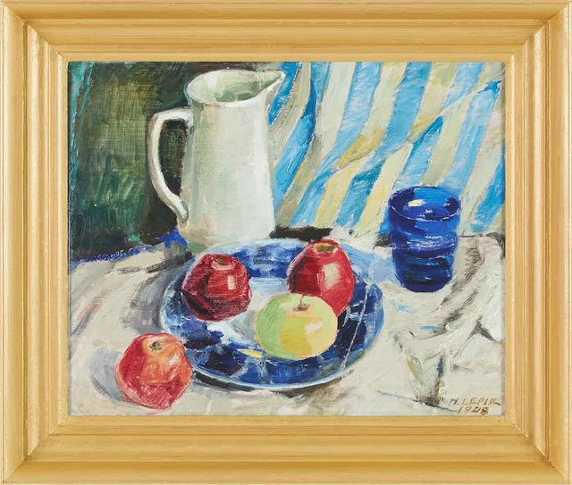 HUGO LEPIK (1905-2001). Stilleben, olja på pannå.