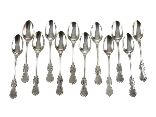 KAFFESKEDAR, 12 st, silver, Olga, vikt 171 g, etui.