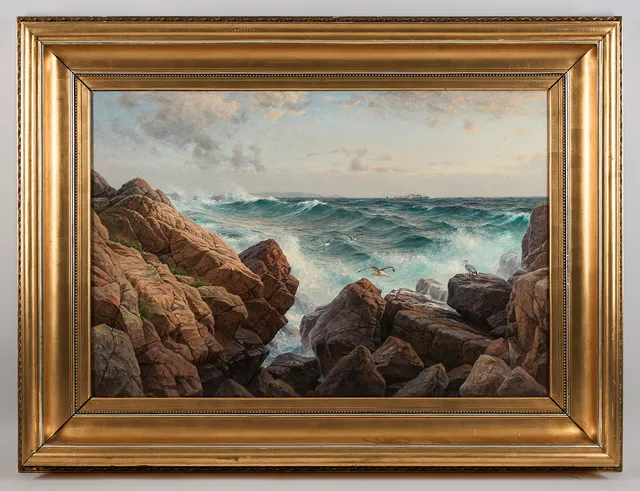 BERNDT LINDHOLM. "Morgon efter stormen", signerad samt daterad 1898, olja på duk.