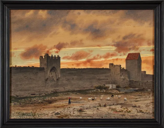 ALBERT THEODOR GELLERSTEDT. "Utanför Visby stadsmur".