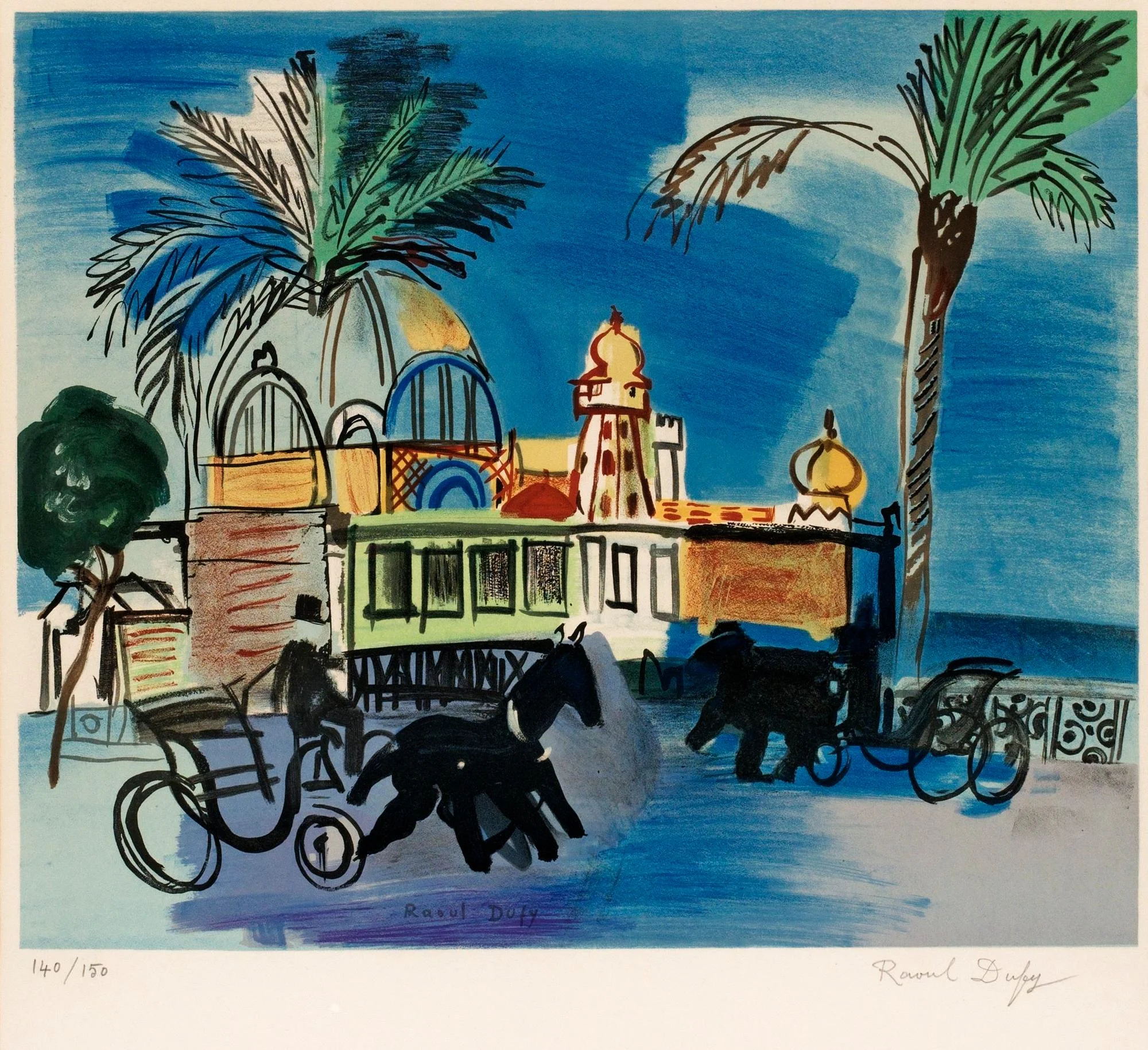 Raoul Dufy, "Nice, le Casino de la jetée aux deux calèches". — Bukowskis