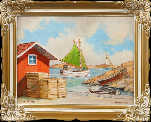 KURT ERIK HEINONEN. "Höviksnäs", olja på duk, signerad.