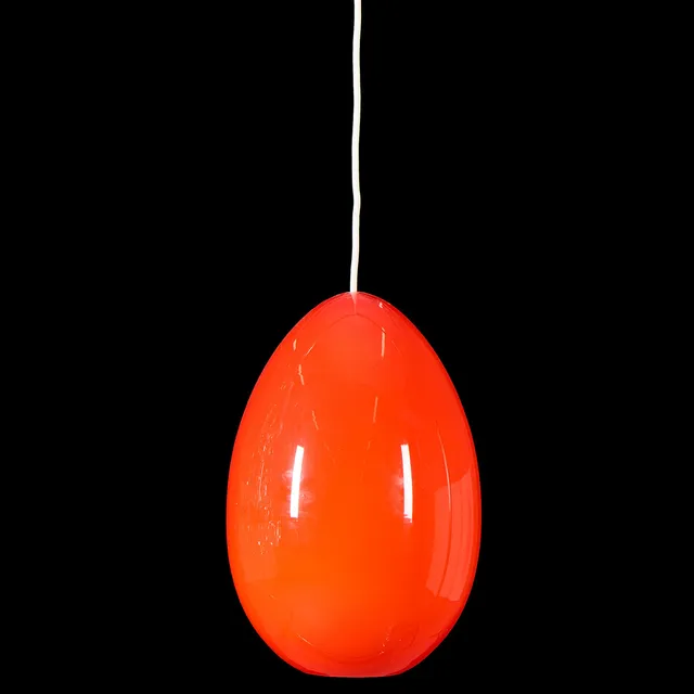 UNO KRISTIANSSON. Taklampa, "Unouvo", rödtonat glas, för Luxus, Vittsjö, 1900-talets andra hälft.