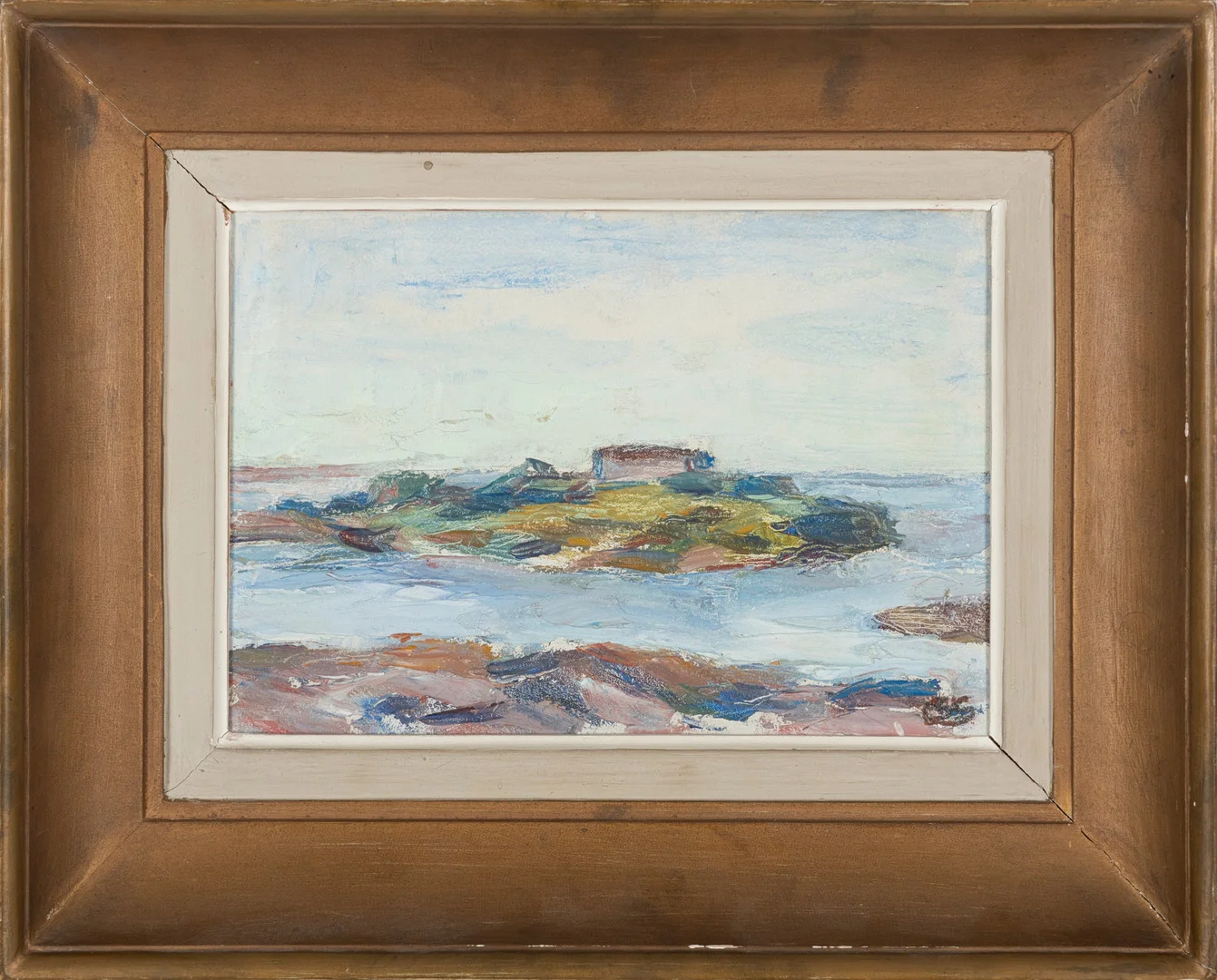 SIGRID SCHAUMAN. View from the shore of Kaivopuisto (Helsinki). Monogram signed. — Paintings — Stockholms Auktionsverk Helsinki
