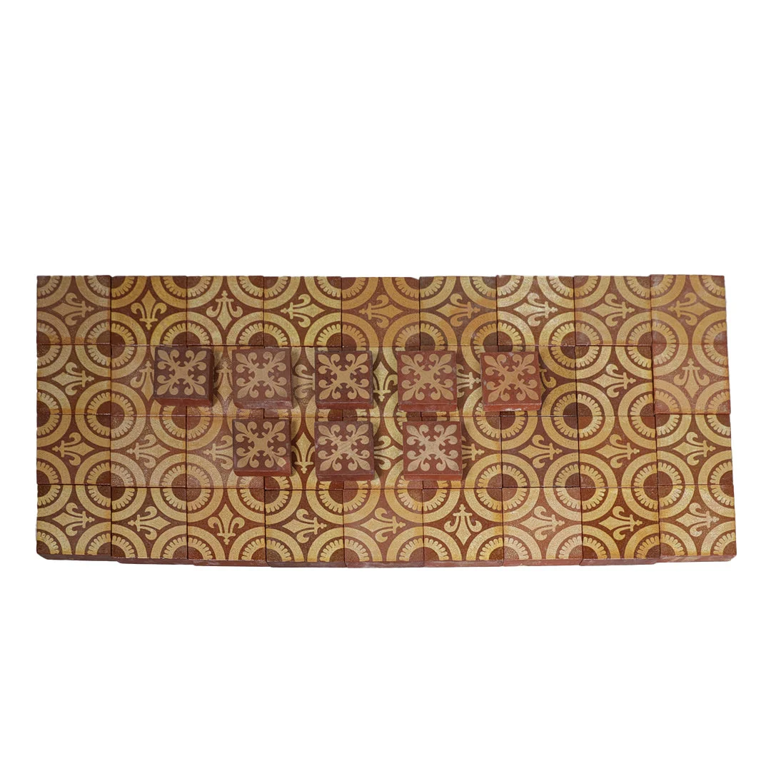 A COLLECTION OF THIRTY-SIX ENCAUSTIC FLOOR TILES BY WILLIAM GODWIN AND EIGHT SIMILAR BY WHETSTONE OF COALVILLE (44). — European — Bishop & Miller