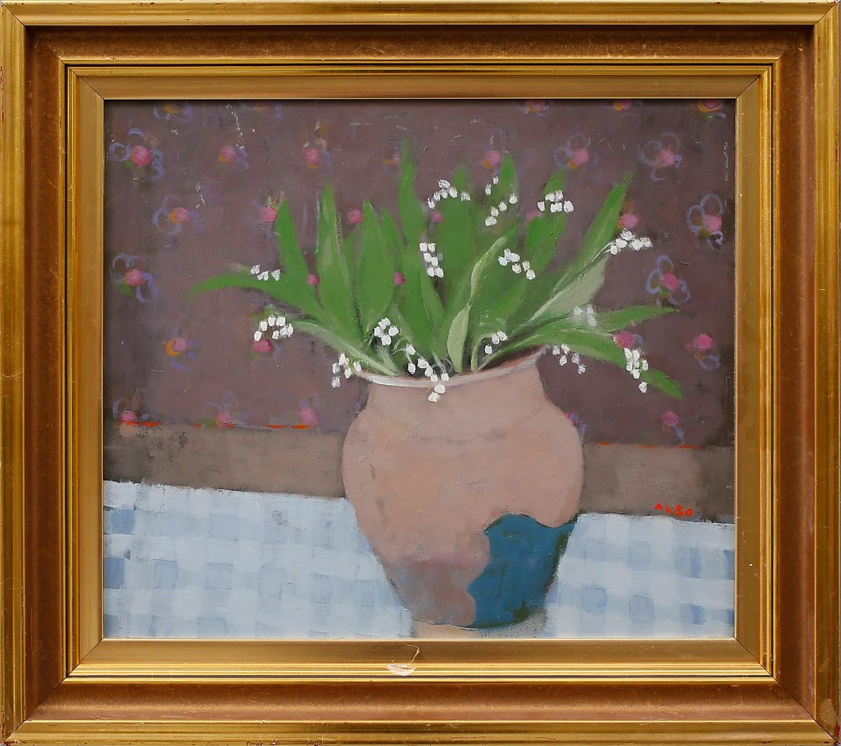 ANDERS LINDGREN. "Försommarnatt", olja på pannå, monogramsignerad och daterad -80. — Paintings — Garpenhus Auktioner
