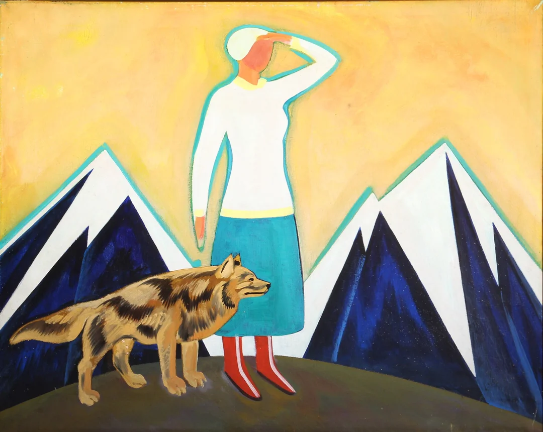 Ernst Hansen. Woman with Wolf — Paintings and sculptures/Modern pictorial arts — Lauritz