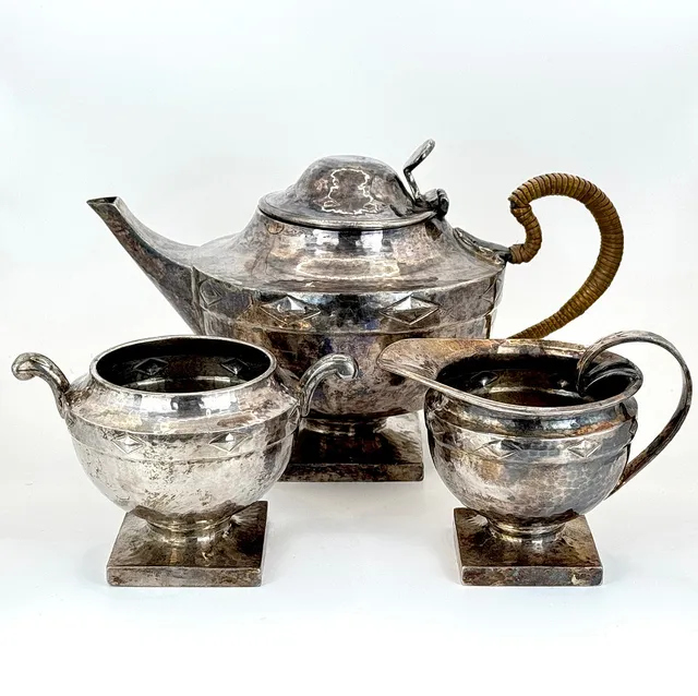 PEWTER COFFEE SET.