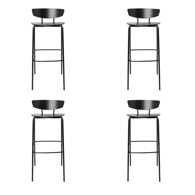 Firm Living. 4 x Herman Bar Stool, black. (4)