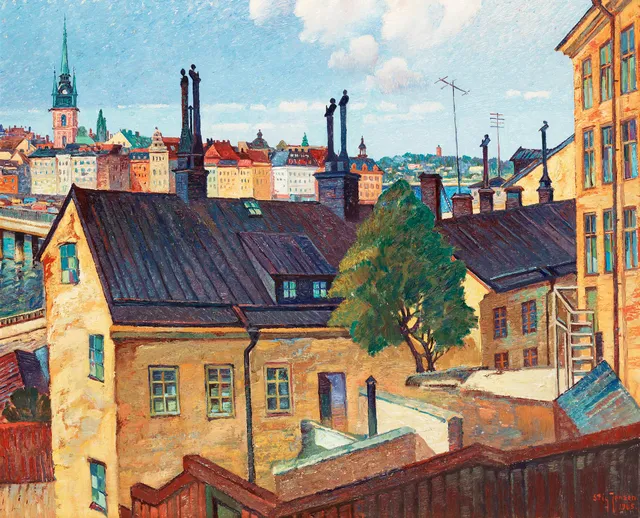 Stig Jonzon, "Utsikt ifrån Maria Trappgränd, Stockholm".