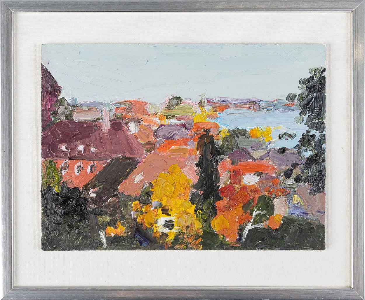 BENTE BJERREGAARD. Olja på pannå, signerad. — Paintings — Stockholms Auktionsverk Helsingborg