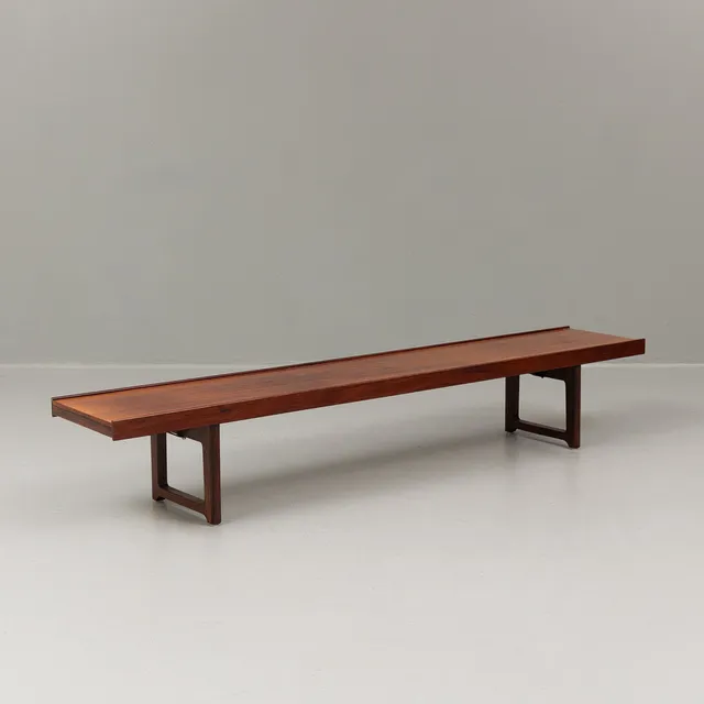 TORBJÖRN AFDAL. bänk, jakaranda/palisander, Bruksbo Mellemstrands Trevareindustri, Norge, 1960-tal.