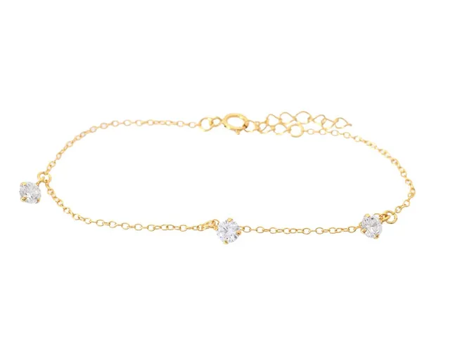ARMBAND, förgyllt sterlingsilver, cubic zirconia, längd 15 cm-17,5 cm, vikt ca 0,9 g.