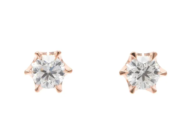 ENSTENSÖRHÄNGEN, 18K roséguld, briljantslipade diamanter ca 0,37 ctv, ca TW-W/VS, stift, vikt 1,3 g.