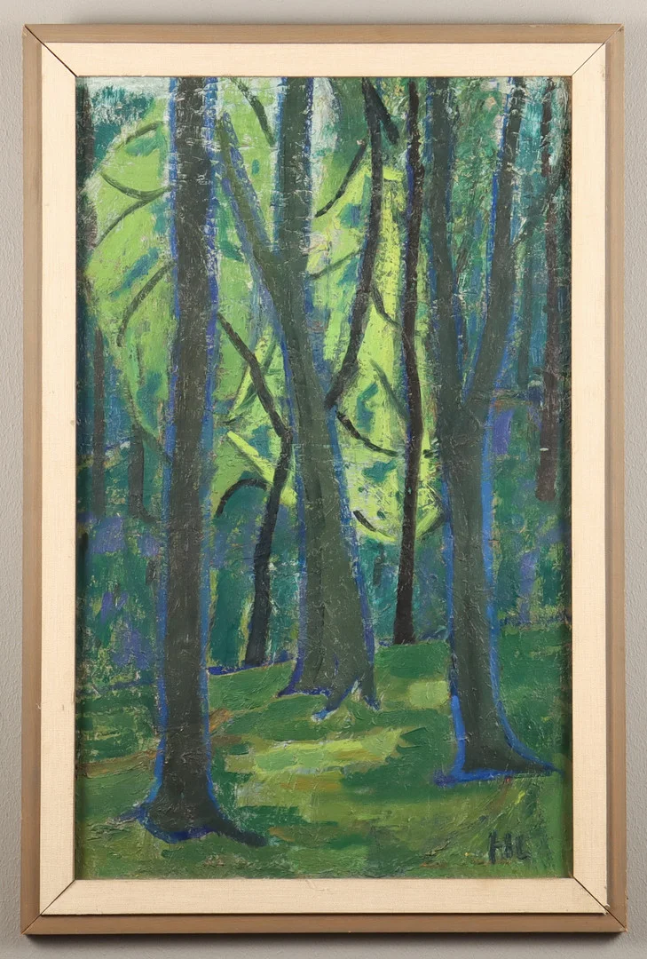 OIDENTIFIERAD KONSTNÄR olja på pannå, signerad HL. — Paintings — Karlstad Hammarö Auktionsverk