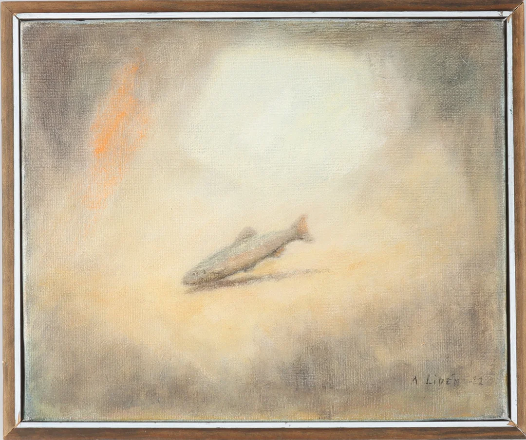 ANDERS LIDÉN. Fiskmotiv, olja på duk, signerad och daterad -11. — Paintings — Stadsauktion Sundsvall