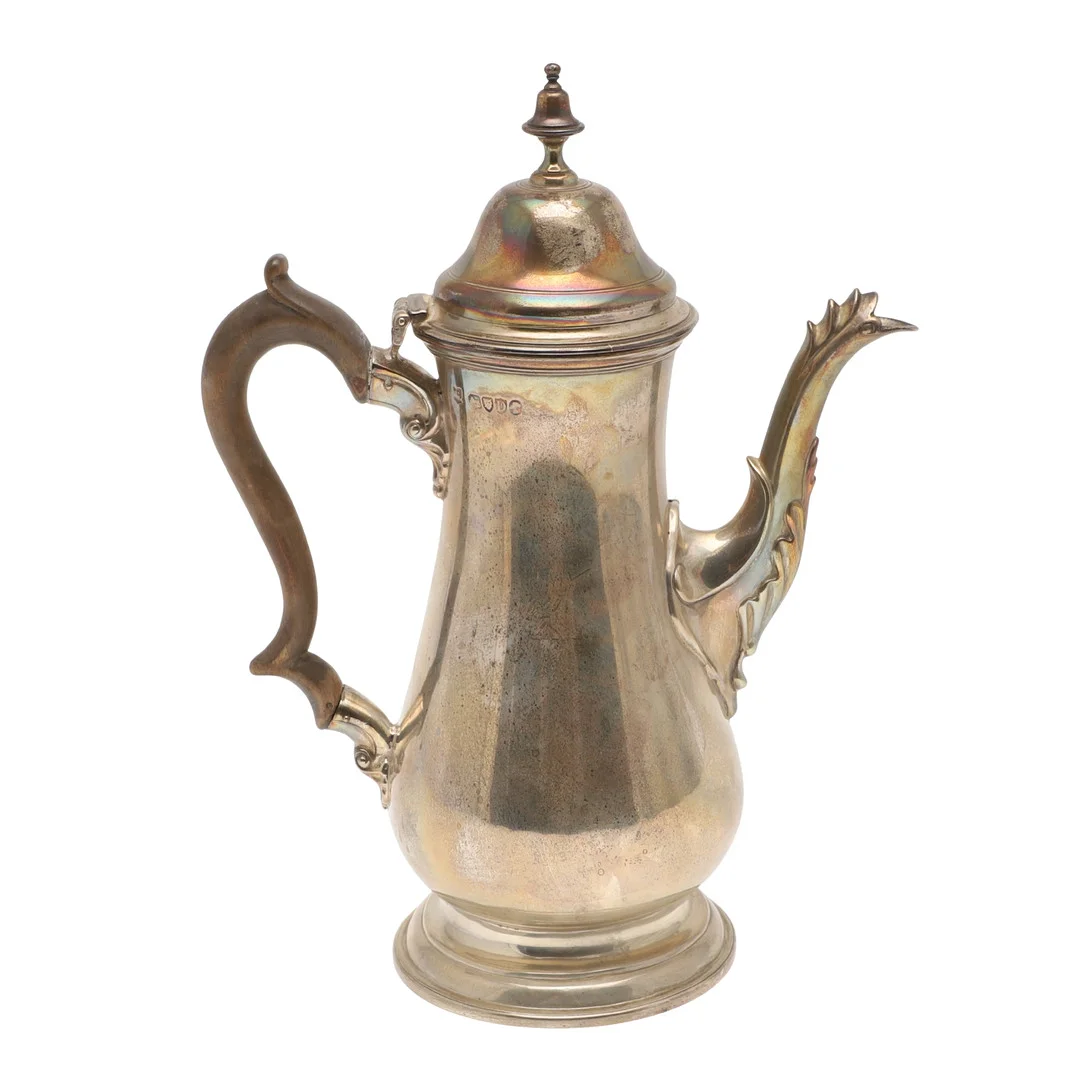 A VICTORIAN SILVER COFFEE POT. — Silver — Lawrences Auctioneers
