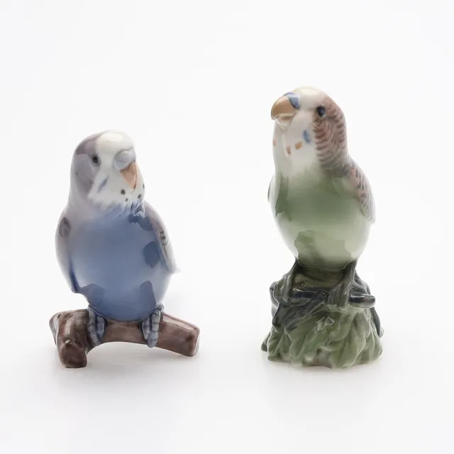 FIGURINER, 2 ST, PORSLIN, UNDULATER, DAHL JENSEN & BING & GRÖNDAHL, DANMARK.