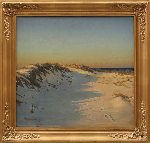GOTTHARD SANDBERG (1890-1961). Klitter, sommarkväll, olja på duk, signerad G Sandberg och daterad -14.