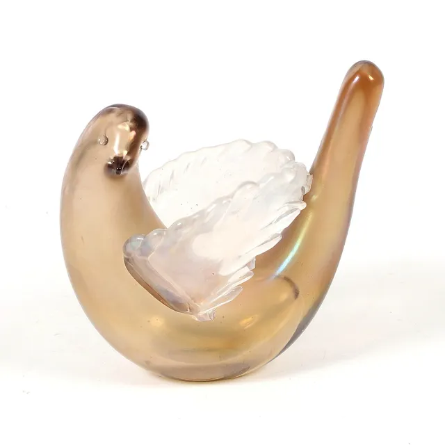 TYRA  LUNDGREN. Figurin, Fågel, glas, Venini, Italien.