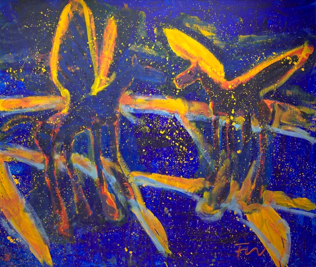 Widerberg, Frans — "To vingehester" trolig 1998