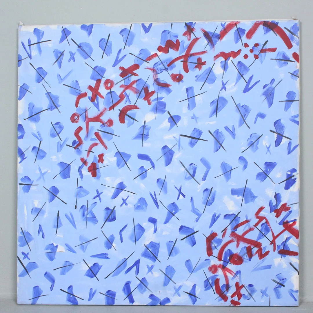 BERND VAN DE LEEK. Zugeschrieben. 'Blaue Komposition', Acryl auf Leinwand. — Paintings — Stockholms Auktionsverk Düsseldorf/Neuss