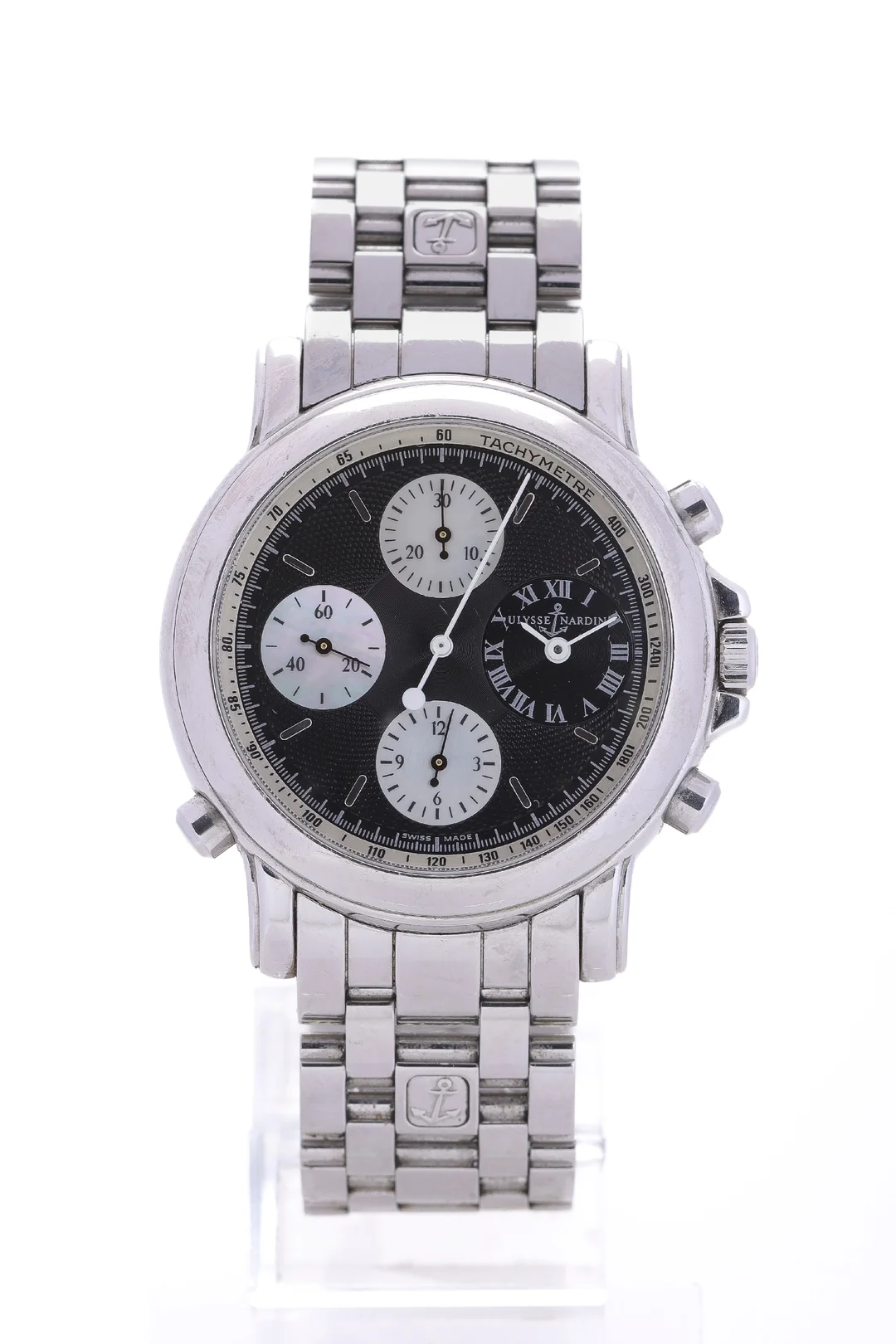 Ulysse Nardin. Steel bracelet watch, 'Berlin Rattrapante' Chronograph — Watches and clocks/Men’s watches — Lauritz