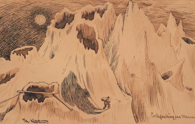Kittelsen, Theodor — "Postbefordring paa maanen"