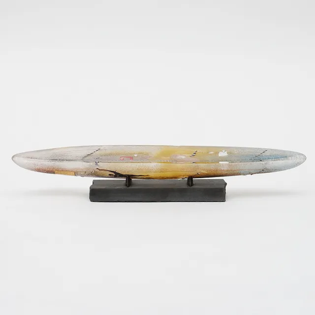 BERTIL VALLIEN. GLASSKULPTUR, "Båt", Unik, Kosta Boda, signerad.