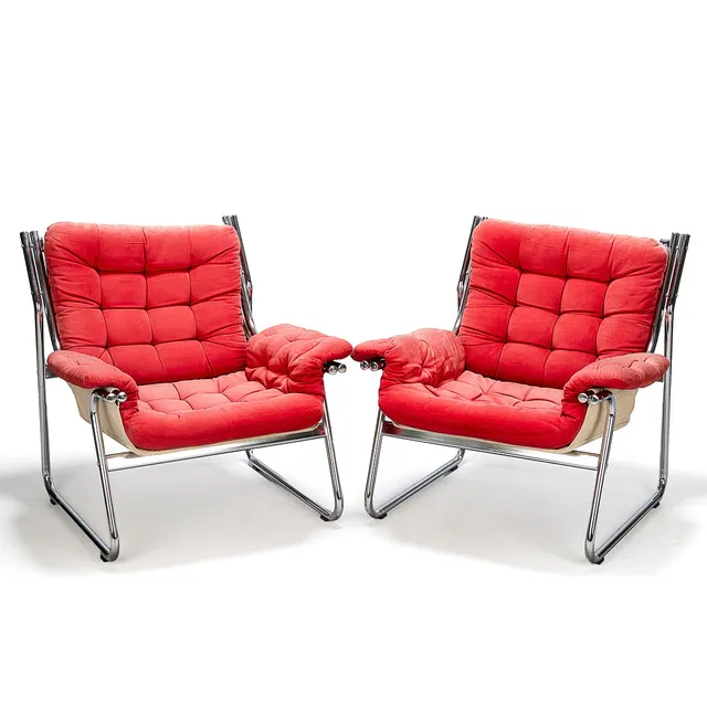 CARL-HENRIK SPAK. Fåtöljer, "Delfi", 1970-tal, 2 del.