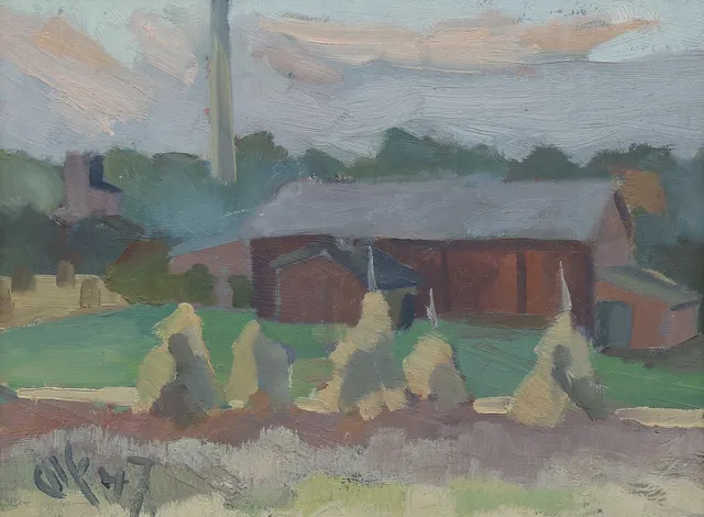 ALF GUSTAVSSON. olja på pannå, signerad.